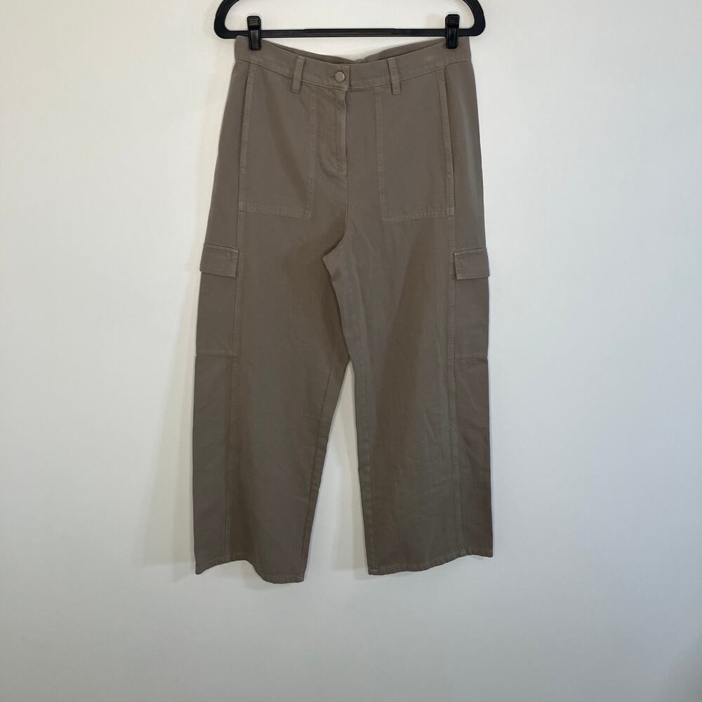 NWT EILEEN FISHER Utility Organic Cotton Cargo Pant Gray Medium Petite MP